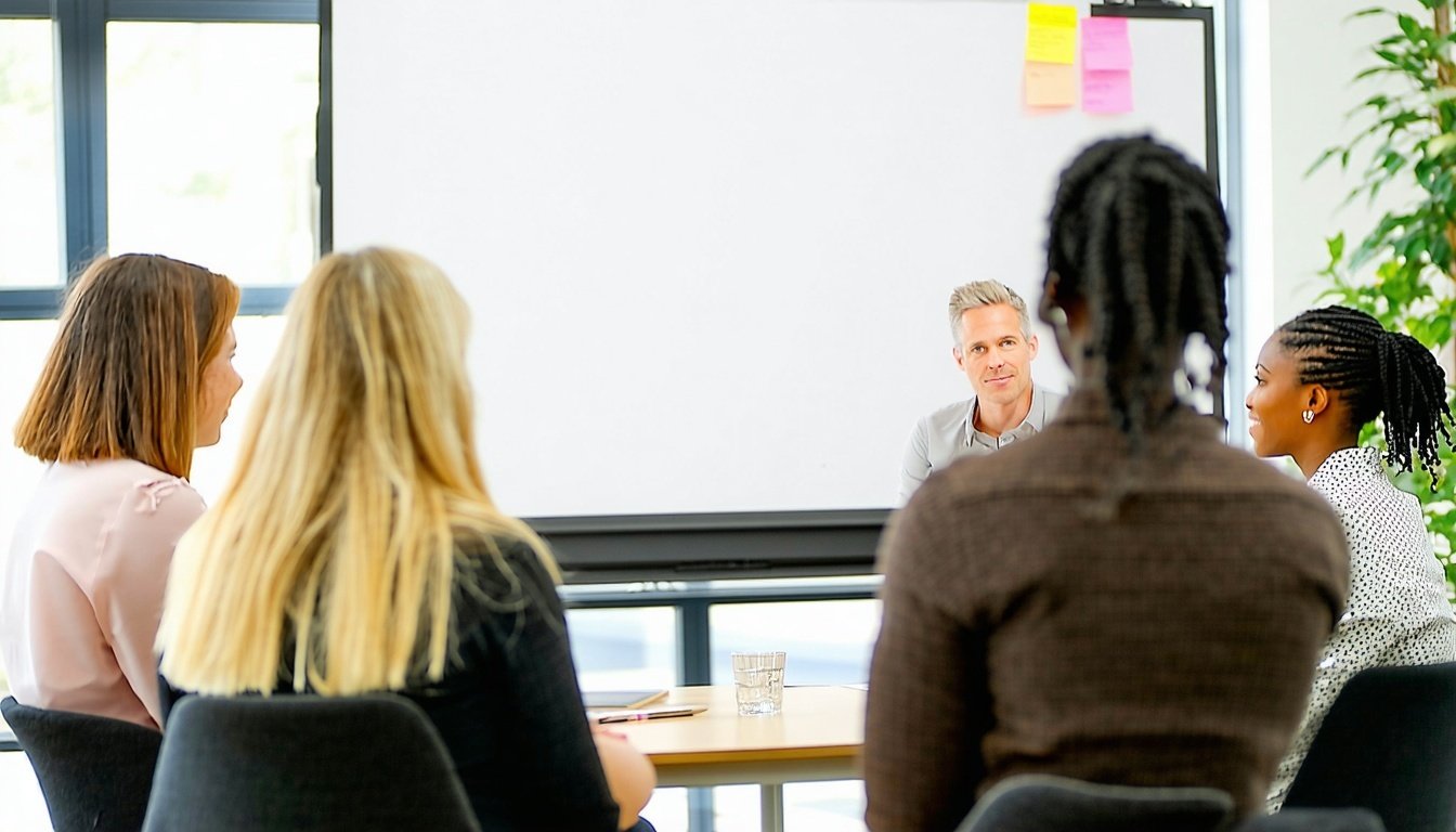 Consultant facilitating purpose-driven organisational change